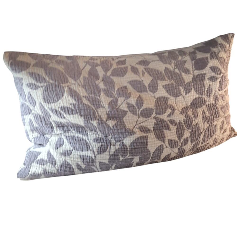Linden Street Laurel Floral Cotton Pillow Sham Sterling/Mauve, 19" x 34"